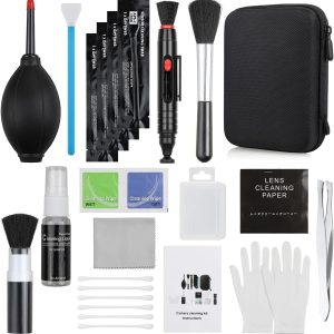 14-in-1 Camera Lens Cleaning Kit - Mirrorless Camera Sensor Cleaning Kit for DSLR Camera Canon Sony Nikon Including Lens Blower/Detergent/Swabs/Cleaning Cloth/Cleaning Pen/Cleaning Brush