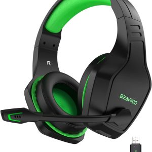 Wireless Gaming Headset with Microphone for PC PS4 PS5 Playstation 4 5, 2.4G Wireless Bluetooth USB Gamer Headphones with Mic for Laptop Computer