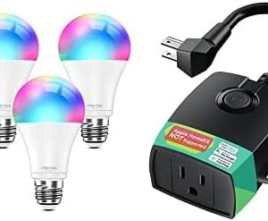 meross Smart Light Bulb 4 Pack Smart Garage Door Opener Remote, Compatible with Alexa, SmartThings